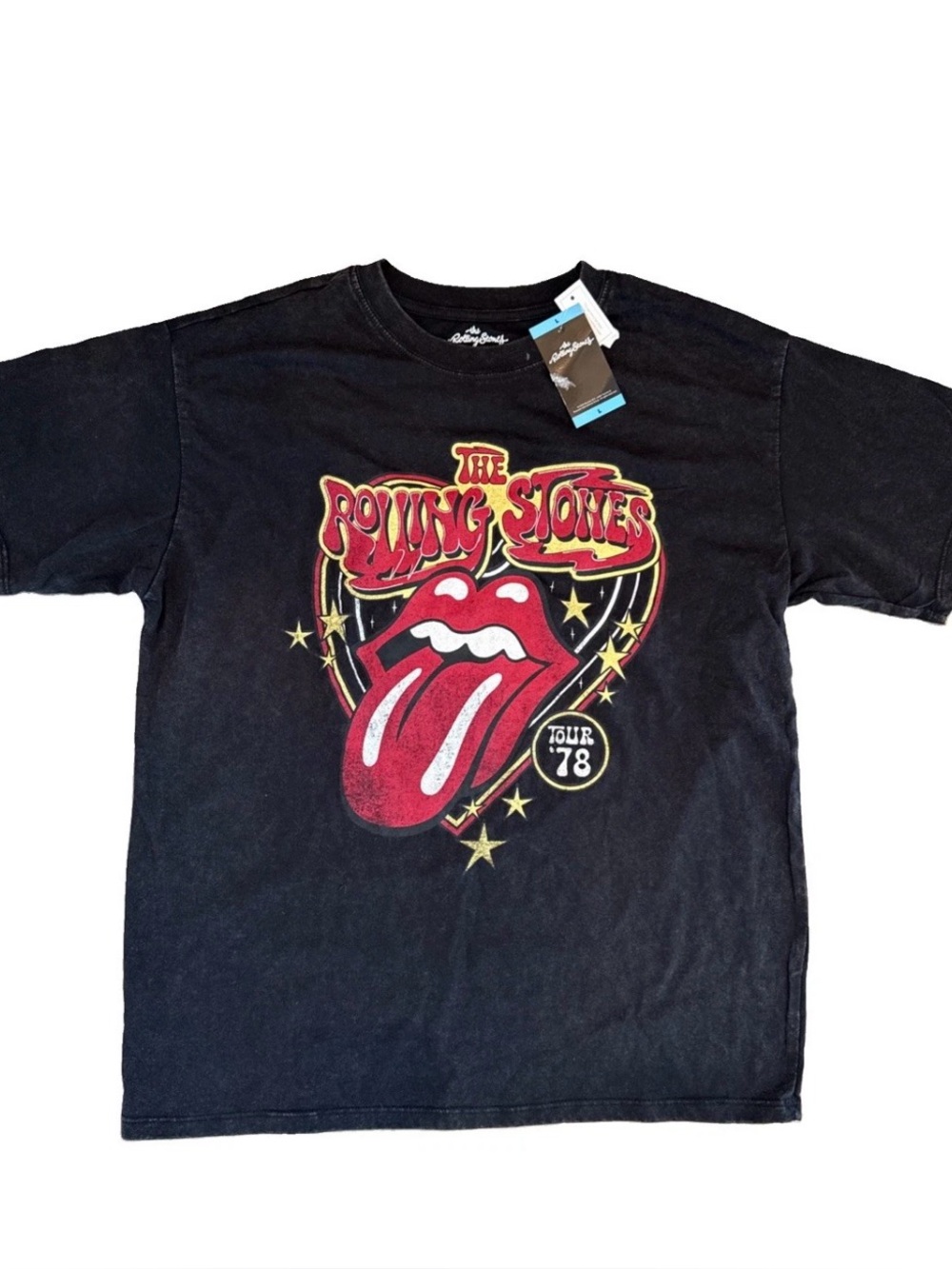 The Rolling Stones Tour 1978 T-Shirt Black Women’s New Size Large